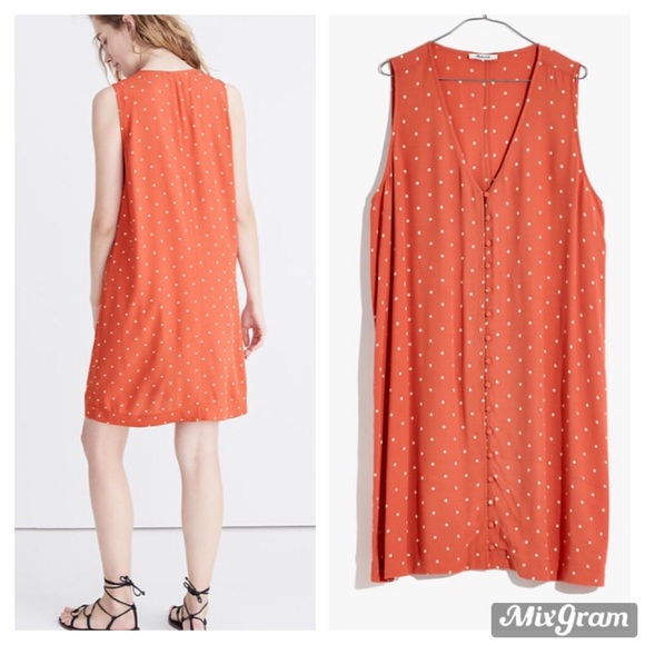 Madewell Button Down Polka Dot Dress (Sz S,M,XL) - Picture 2 of 3